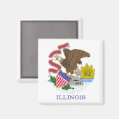 Aimant Drapeau de l'Illinois (Recto/Verso)