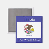 Aimant Drapeau de l'Illinois (Recto/Verso)