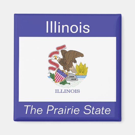 Aimant Drapeau de l'Illinois (Devant)