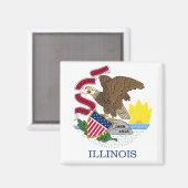 Aimant Drapeau de l'Illinois (Recto/Verso)