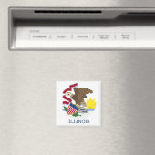 Aimant Drapeau de l'Illinois (In Situ (Lave-vaisselle))