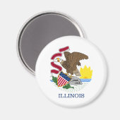 Aimant Drapeau de l'Illinois (Recto/Verso)