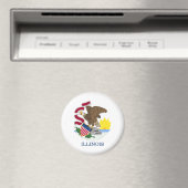 Aimant Drapeau de l'Illinois (In Situ (Lave-vaisselle))