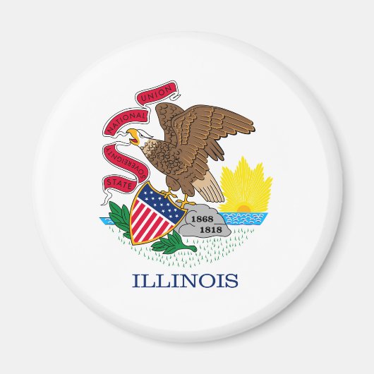 Aimant Drapeau de l'Illinois (Devant)