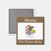 Aimant Drapeau de l'Illinois (Recto/Verso)