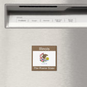 Aimant Drapeau de l'Illinois (In Situ (Lave-vaisselle))