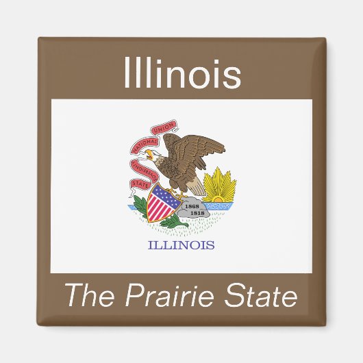 Aimant Drapeau de l'Illinois (Devant)