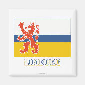 Aimant Drapeau de Limbourg avec nom (Devant)