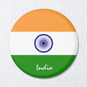 Aimant Drapeau de l'Inde et Asie - fans de voyages/sports
