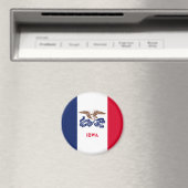 Aimant Drapeau de l'Iowa (In Situ (Lave-vaisselle))