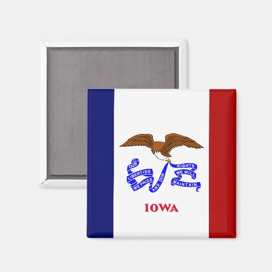 Aimant Drapeau de l'Iowa (Recto/Verso)