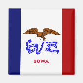 Aimant Drapeau de l'Iowa (Devant)