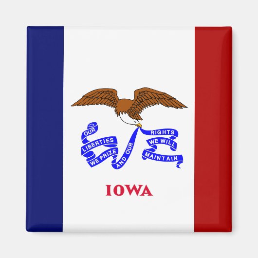 Aimant Drapeau de l'Iowa (Devant)