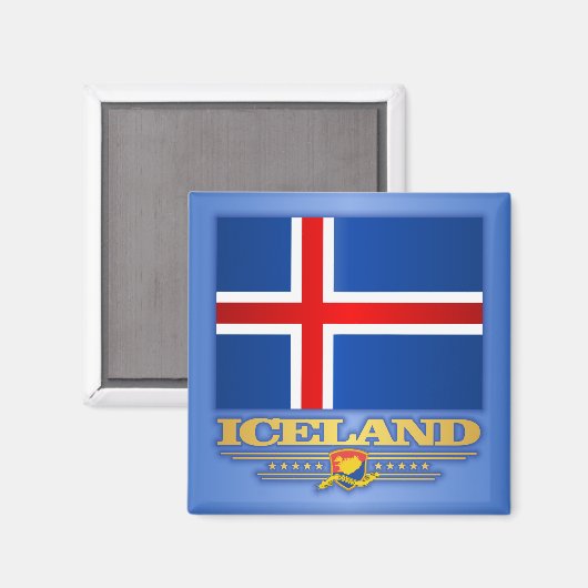 Aimant Drapeau de l'Islande (Recto/Verso)