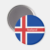 Aimant Drapeau de l'Islande (Recto/Verso)