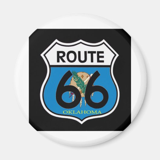 Aimant Drapeau de l'Oklahoma Route 66 Shield (Devant)