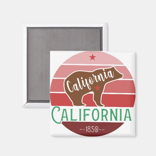 Aimant Drapeau de l'ours de Californie (Recto/Verso)