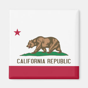 Aimant Drapeau de l'ours de Californie : État de Cali Gol