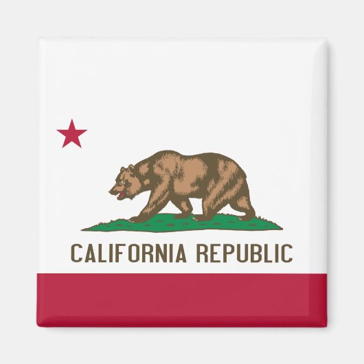 Aimant Drapeau de l'ours de Californie : État de Cali Gol (Devant)