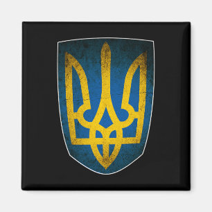 Aimant Drapeau de l'Ukraine et trident ukrainien 1 