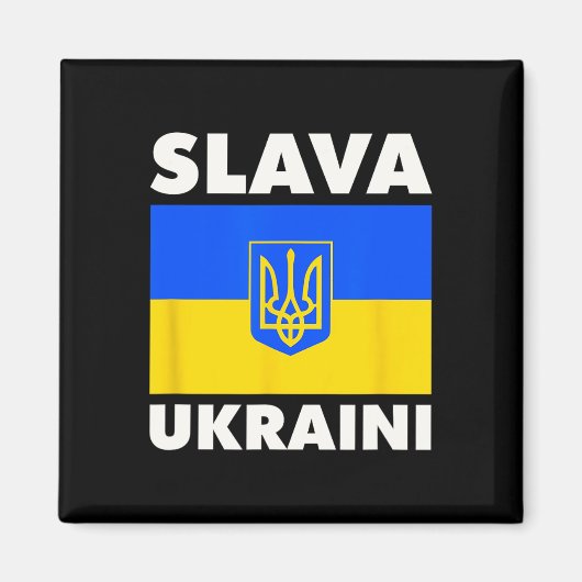 Aimant Drapeau de l'Ukraine Fierté Slava Ukraini 2 (Devant)