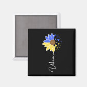 Aimant Drapeau de l'Ukraine Tournesol Cœurs (Recto/Verso)