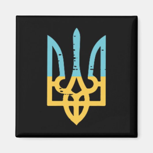 Aimant Drapeau de l'Ukraine Trident de poche femmes blaso (Devant)