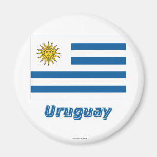Aimant Drapeau de l'Uruguay avec le nom