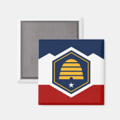 Aimant Drapeau de l'Utah (Drapeau de ruche) (Recto/Verso)