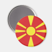Aimant Drapeau de Macédoine du Nord (Recto/Verso)
