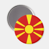 Aimant Drapeau de Macédoine du Nord (Recto/Verso)