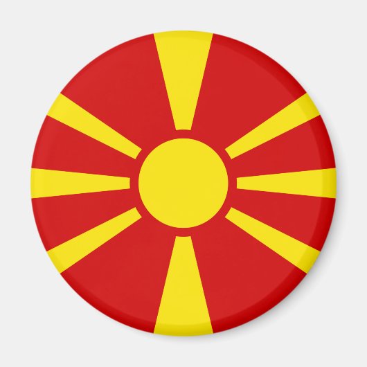 Aimant Drapeau de Macédoine du Nord (Devant)