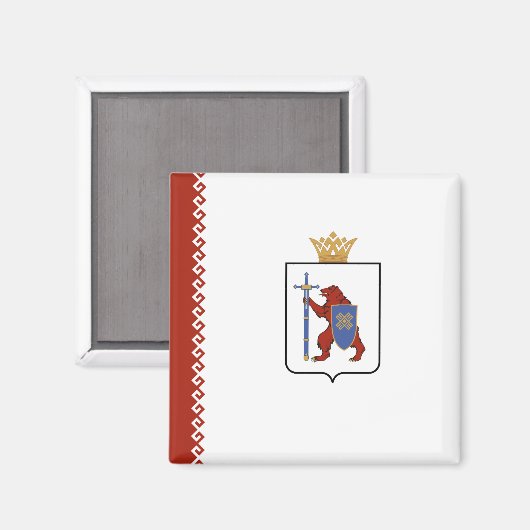 Aimant Drapeau de Mari El (Recto/Verso)