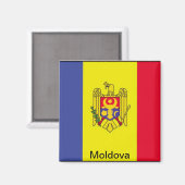 Aimant Drapeau de Moldavie (Recto/Verso)