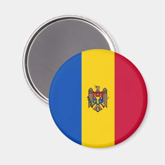 Aimant Drapeau de Moldova (Recto/Verso)