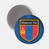 Aimant Drapeau de Mongolie (Recto/Verso)