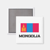Aimant Drapeau de Mongolie (Recto/Verso)