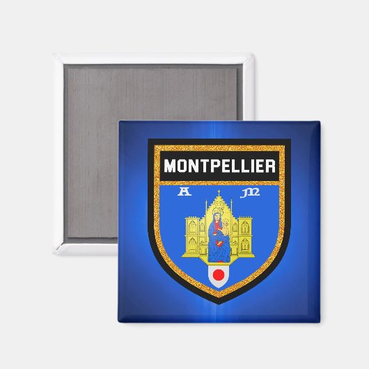 Aimant Drapeau de Montpellier (Recto/Verso)