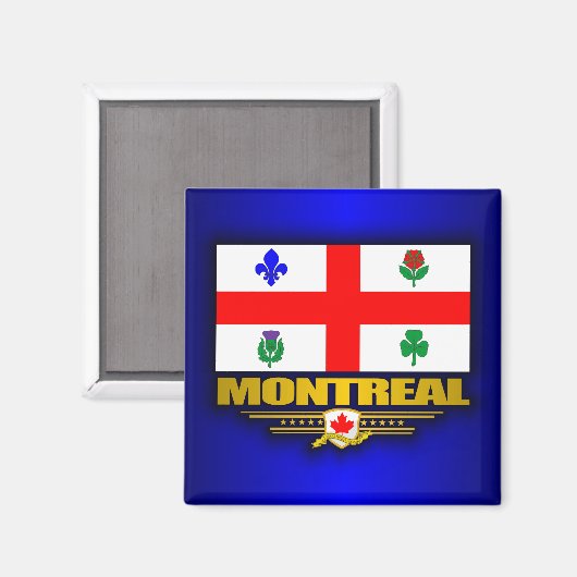 Aimant Drapeau de Montréal (Recto/Verso)