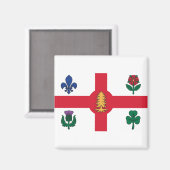 Aimant Drapeau de Montréal (Québec) (Recto/Verso)