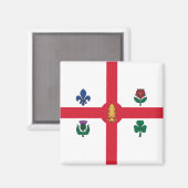 Aimant Drapeau de Montréal (Québec, Canada) (Recto/Verso)