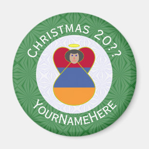 Aimant Drapeau de Noël ange arménien personnalisé