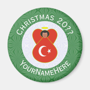 Aimant Drapeau de Noël ange turc personnalisé
