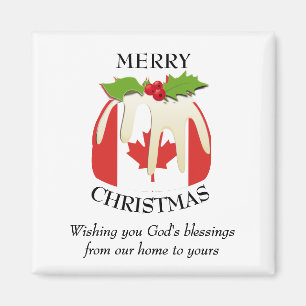 Aimant DRAPEAU DE Noël Patriotique CANADA