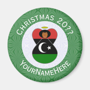 Aimant Drapeau de Noël personnalisé de l'ange libyen