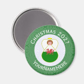 Aimant Drapeau de Noël Welsh Angel Personnalisé (Recto/Verso)