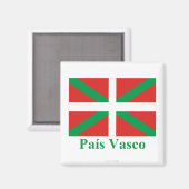 Aimant Drapeau de País Vasco (Euskadi) avec nom (Recto/Verso)
