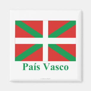 Aimant Drapeau de País Vasco (Euskadi) avec nom