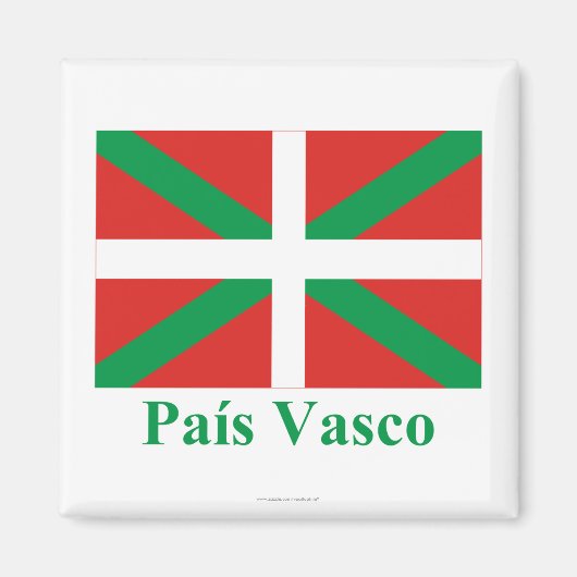 Aimant Drapeau de País Vasco (Euskadi) avec nom (Devant)