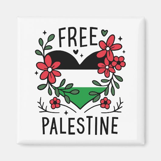 Aimant Drapeau de palestine libre (Devant)